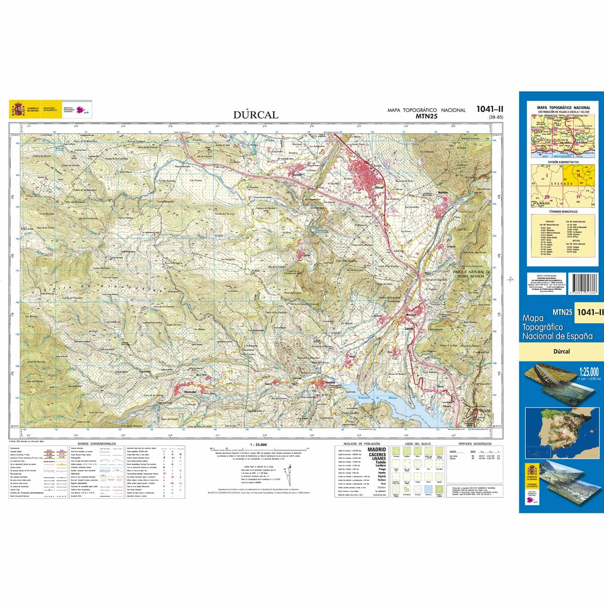 Online bestellen: Topografische kaart 1041-II Dúrcal | CNIG - Instituto Geográfico Nacional1