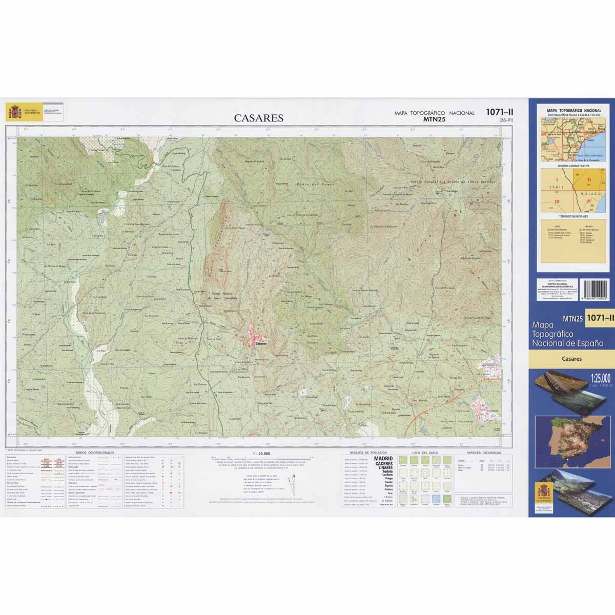 Online bestellen: Topografische kaart 1071-II Casares | CNIG - Instituto Geográfico Nacional1