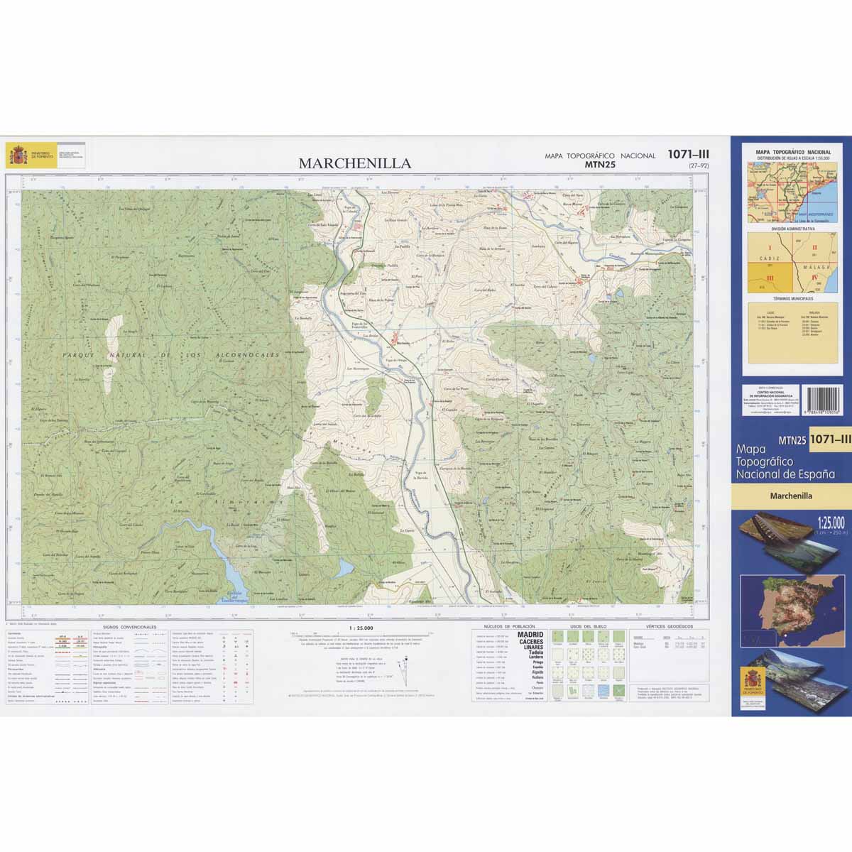 Online bestellen: Topografische kaart 1071-III Marchenilla | CNIG - Instituto Geográfico Nacional1