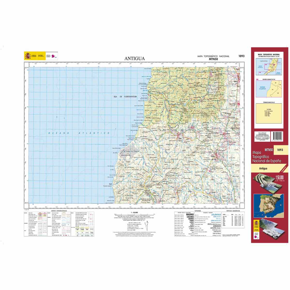 Online bestellen: Topografische kaart 1093 MT50 Antigua (Fuerteventura) | CNIG - Instituto Geográfico Nacional1