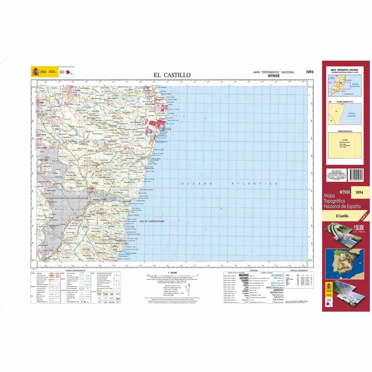 Online bestellen: Topografische kaart 1094 MT50 El Castillo (Fuerteventura) | CNIG - Instituto Geográfico Nacional1