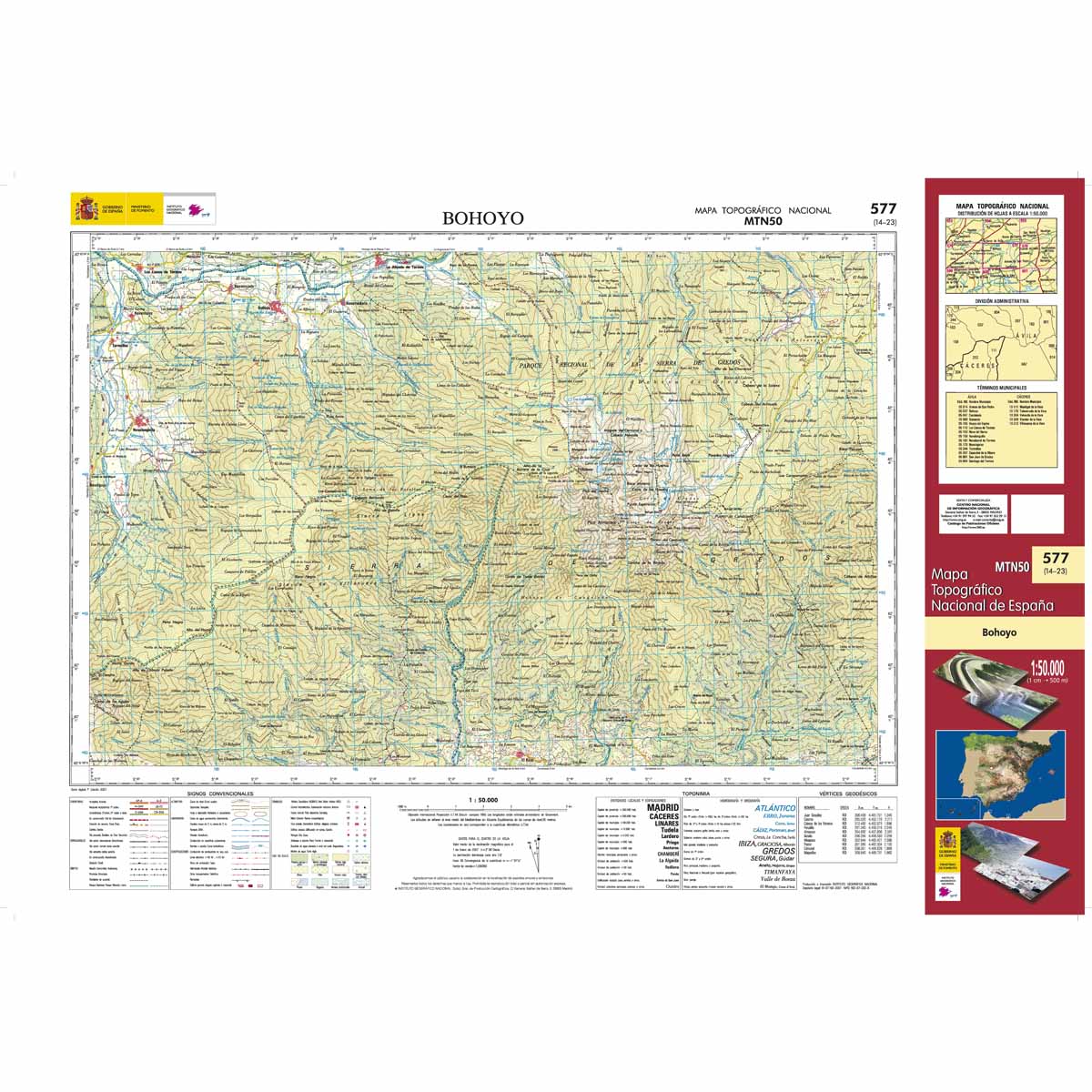 Online bestellen: Topografische kaart 577 MT50 Bohoyo | CNIG - Instituto Geográfico Nacional1