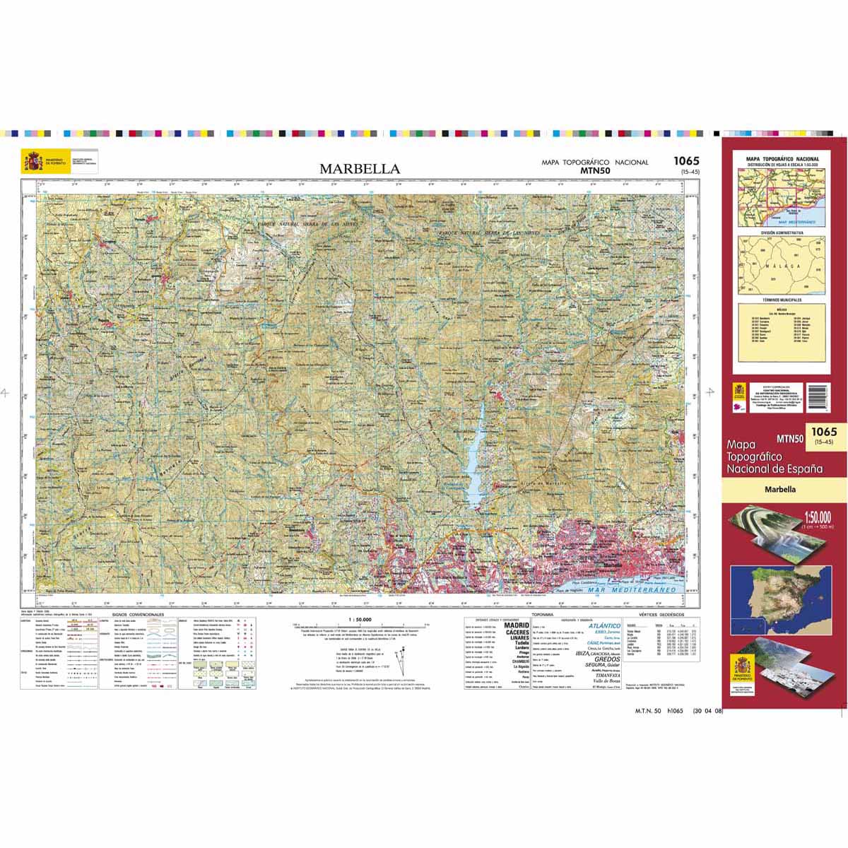 Online bestellen: Topografische kaart 1065 MT50 Marbella | CNIG - Instituto Geográfico Nacional1