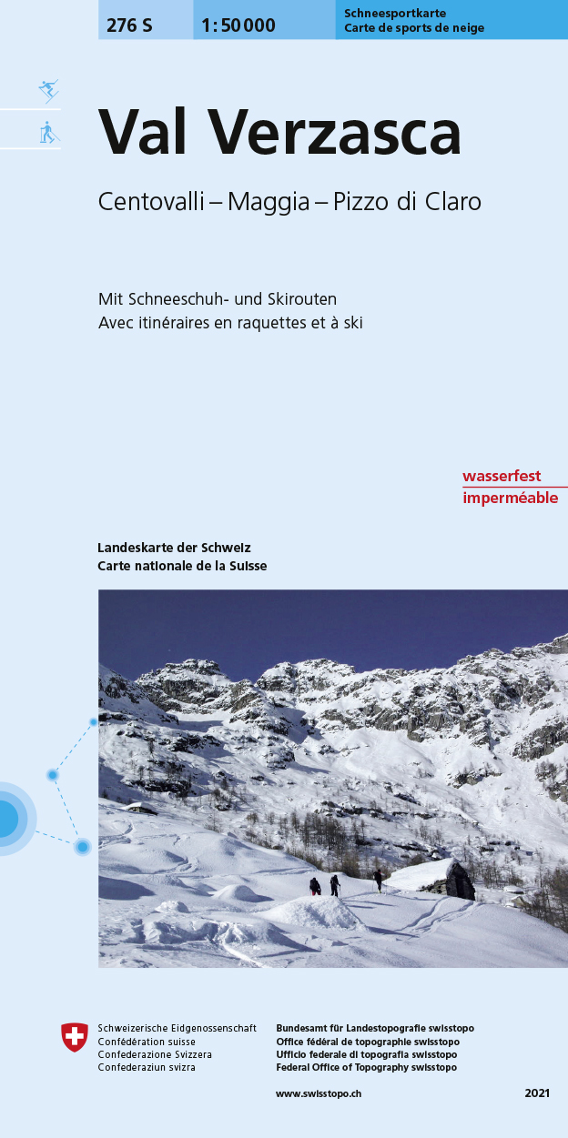 Online bestellen: Toerskikaart 276S Val Vercasca | Swisstopo