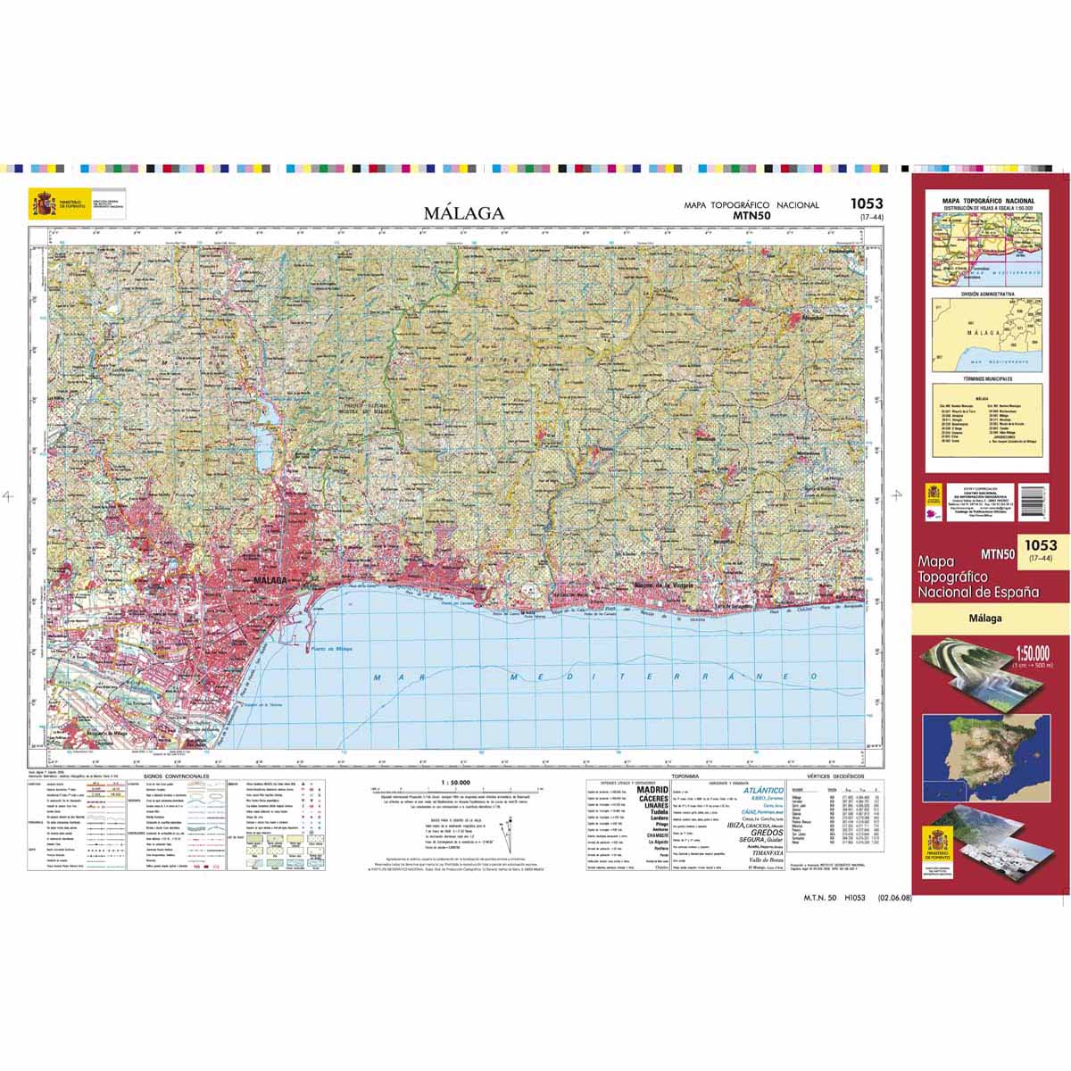 Online bestellen: Topografische kaart 1053 MT50 Málaga | CNIG - Instituto Geográfico Nacional1