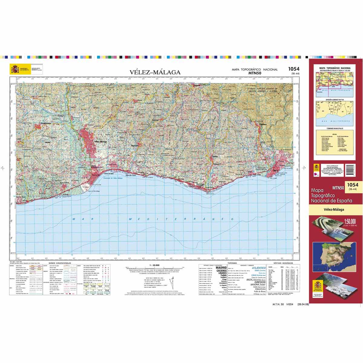 Online bestellen: Topografische kaart 1054 MT50 Vélez-Malaga | CNIG - Instituto Geográfico Nacional1