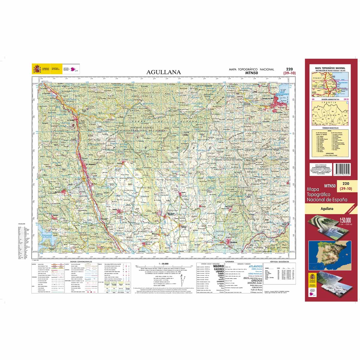 Online bestellen: Topografische kaart 220 MT50 Agullana | CNIG - Instituto Geográfico Nacional1