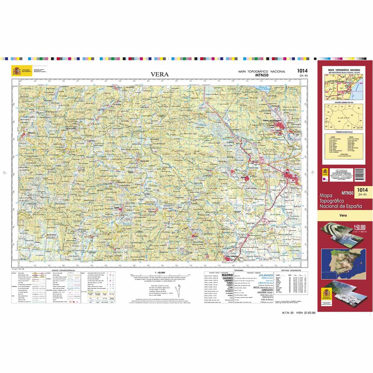 Online bestellen: Topografische kaart 1014 MT50 Vera | CNIG - Instituto Geográfico Nacional1