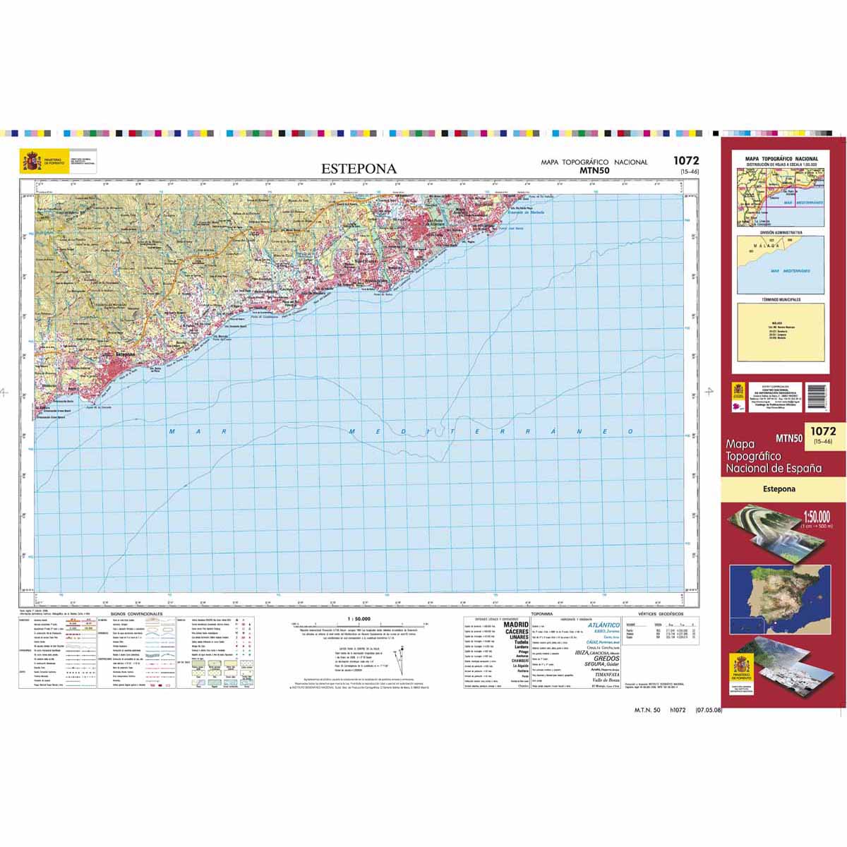 Online bestellen: Topografische kaart 1072 MT50 Estepona | CNIG - Instituto Geográfico Nacional1