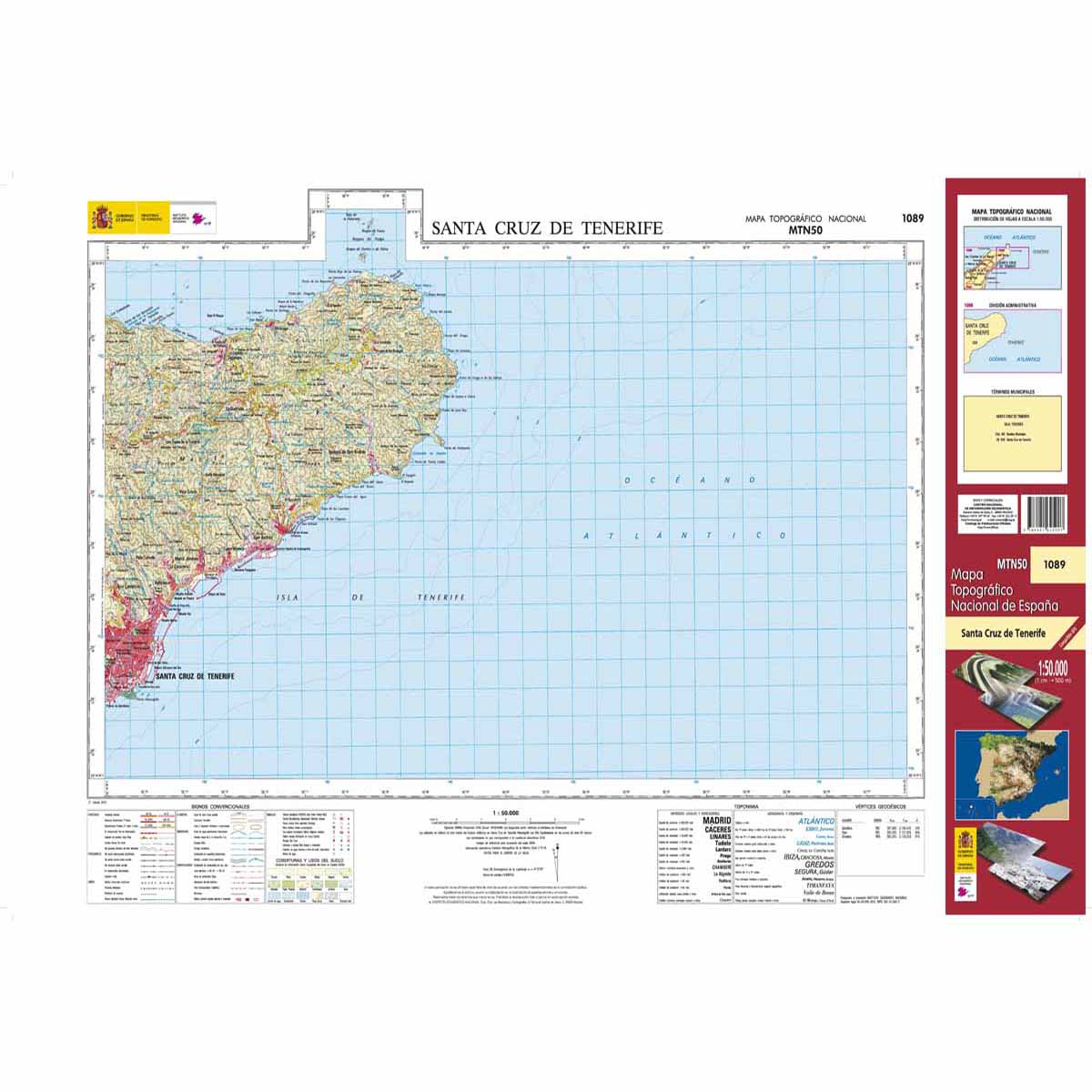 Online bestellen: Topografische kaart 1089 MT50 Santa Cruz de Tenerife (Tenerife) | CNIG - Instituto Geográfico Nacional1