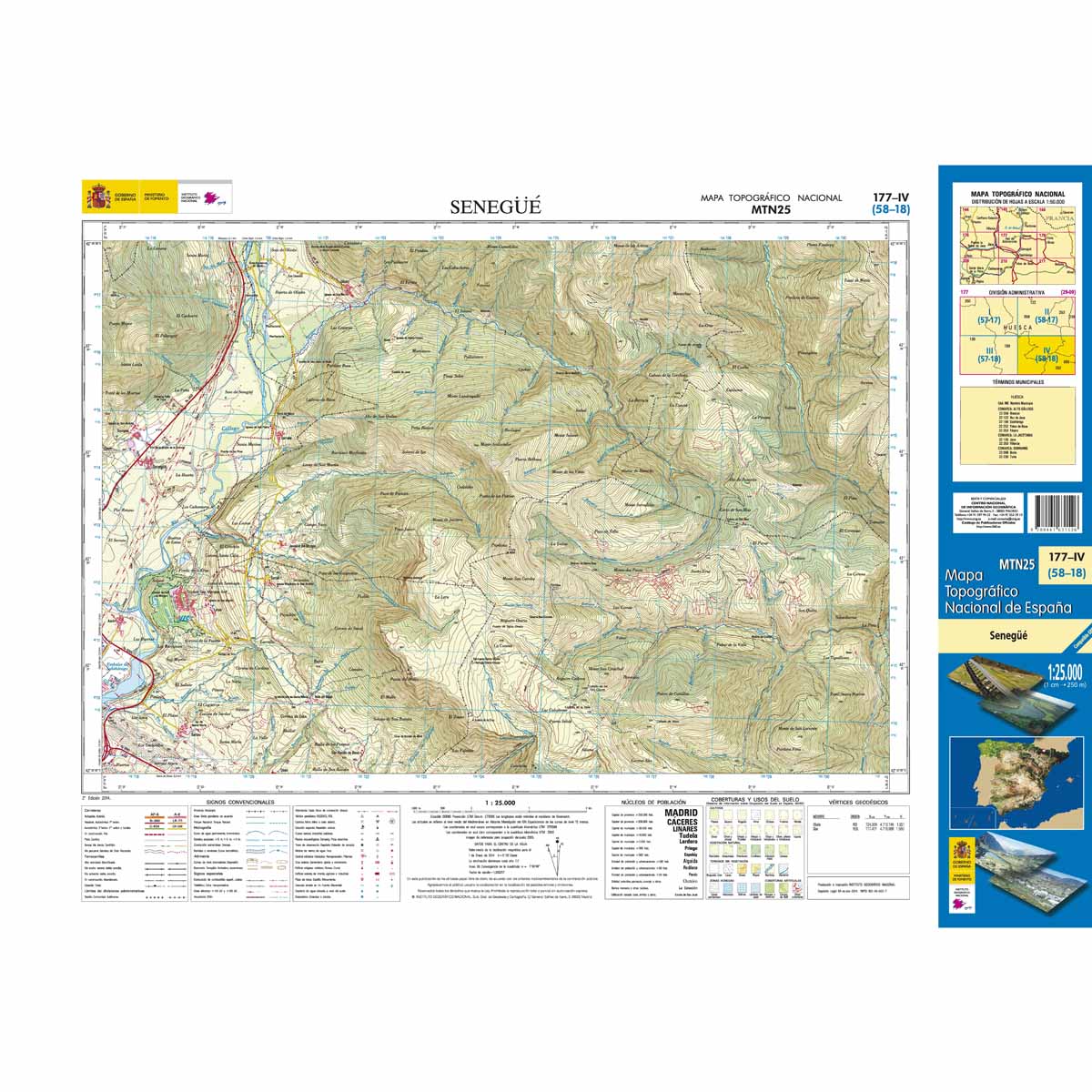 Online bestellen: Topografische kaart 177-IV Senegüé | CNIG - Instituto Geográfico Nacional1