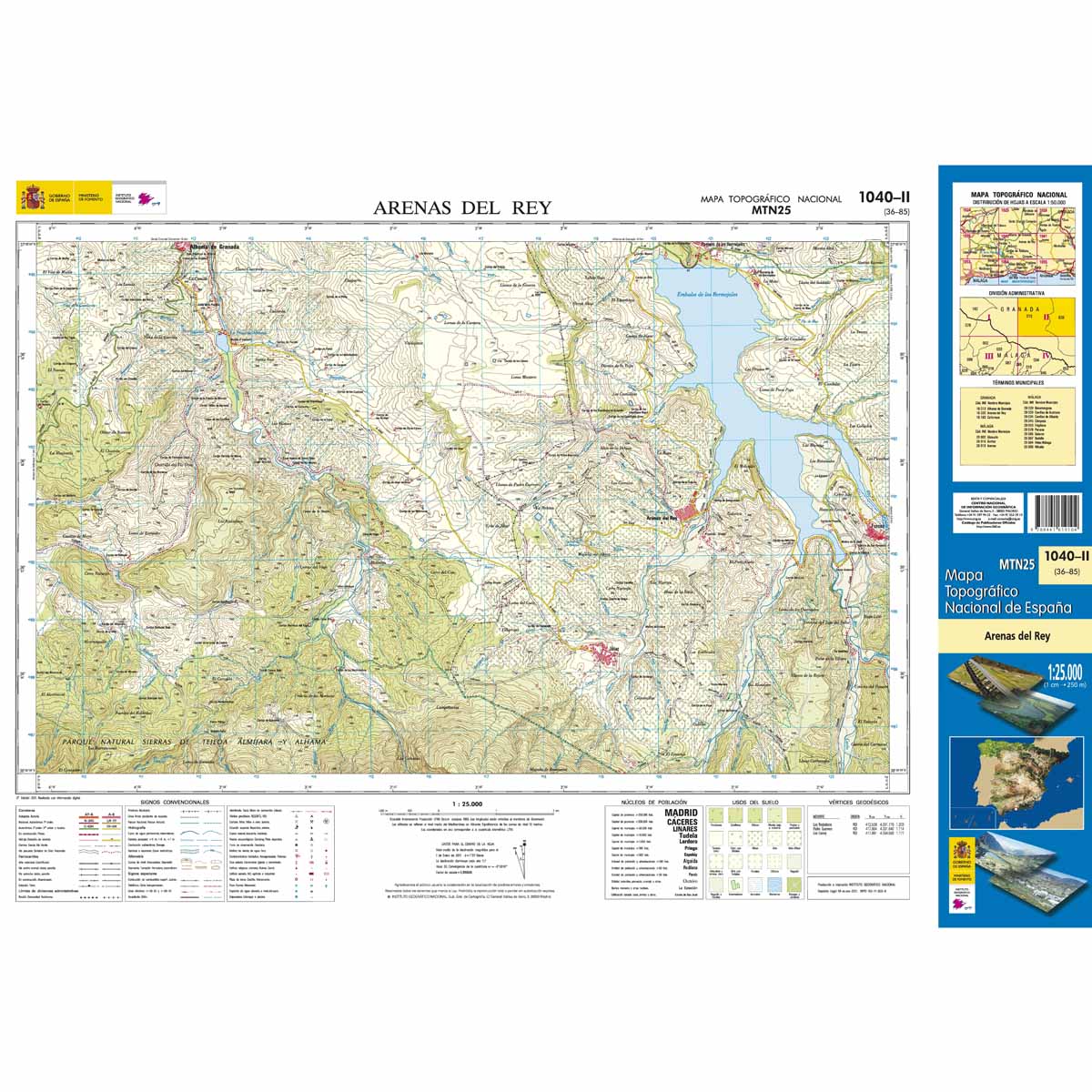 Online bestellen: Topografische kaart 1040-II Arenas del Rey | CNIG - Instituto Geográfico Nacional1