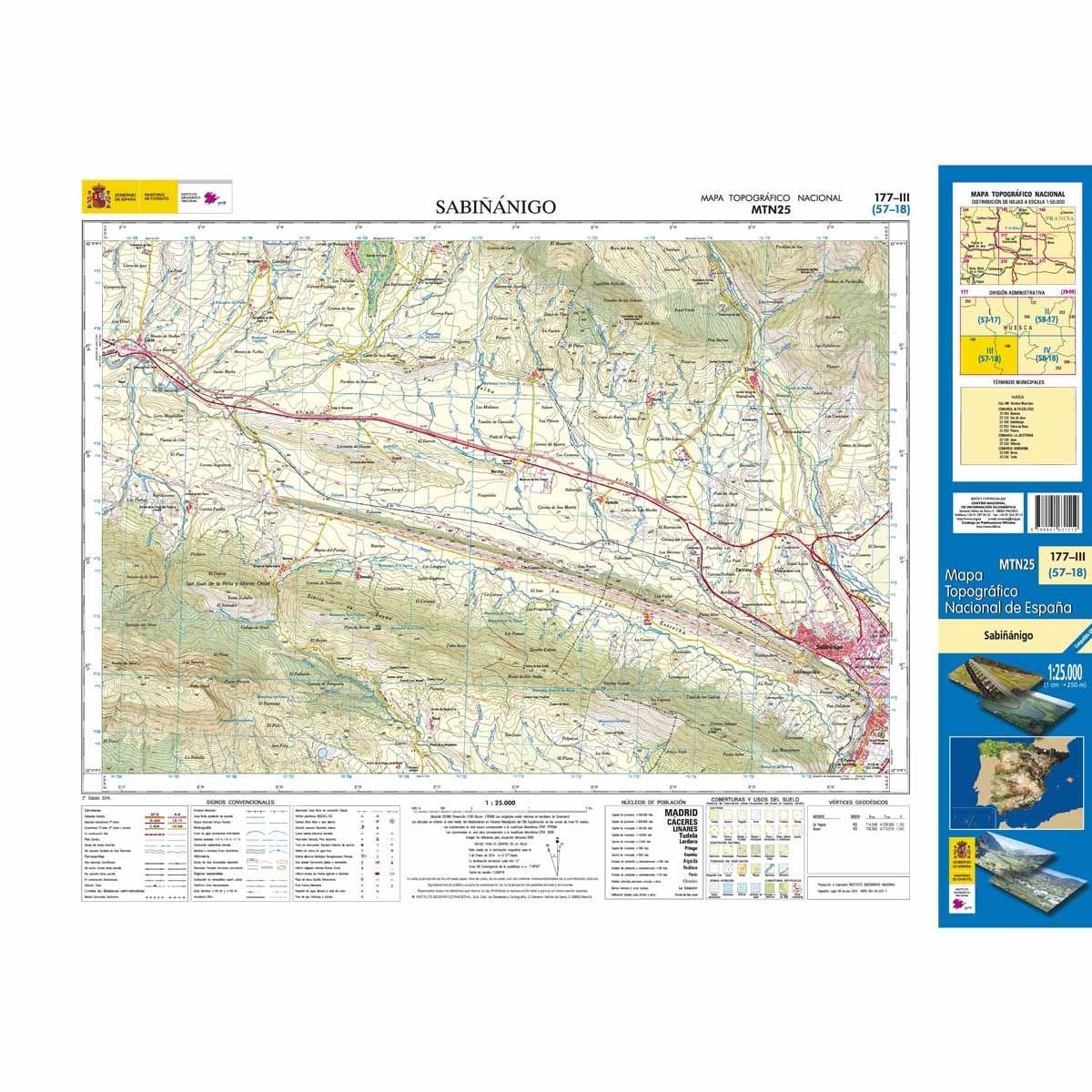 Online bestellen: Topografische kaart 177-III Sabiñánigo | CNIG - Instituto Geográfico Nacional1