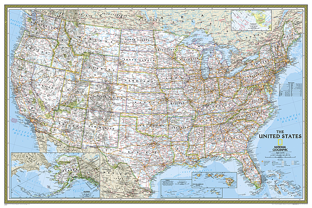 Online bestellen: Wandkaart 20383 USA - Verenigde Staten Political, 91 x 61 cm | National Geographic