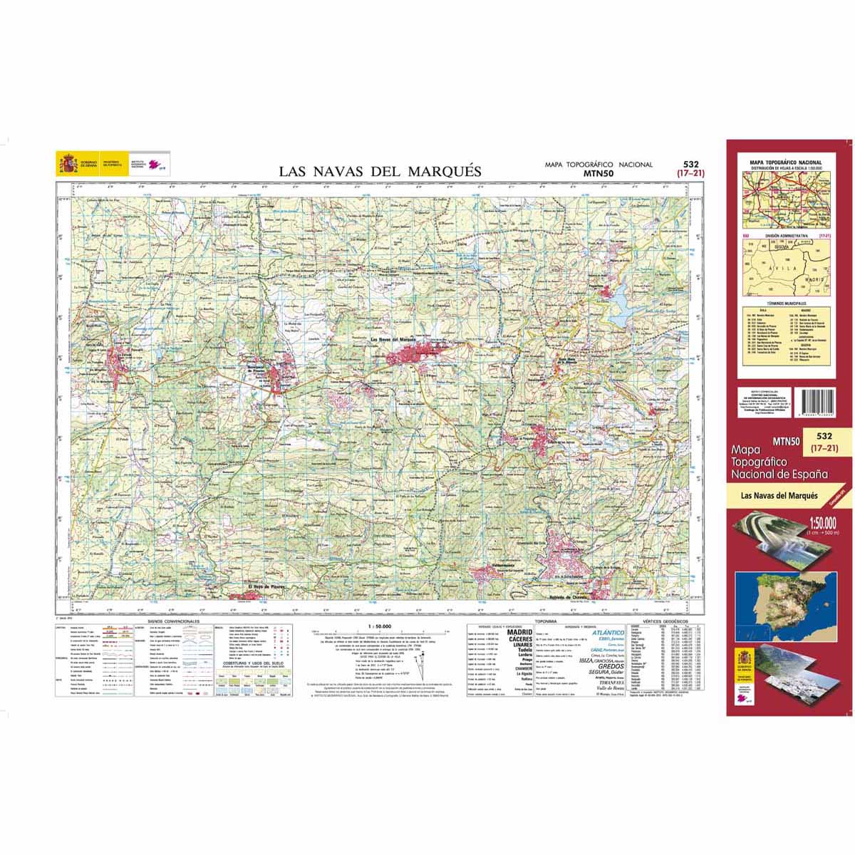 Online bestellen: Topografische kaart 532 MT50 Las Navas del Marqués | CNIG - Instituto Geográfico Nacional1