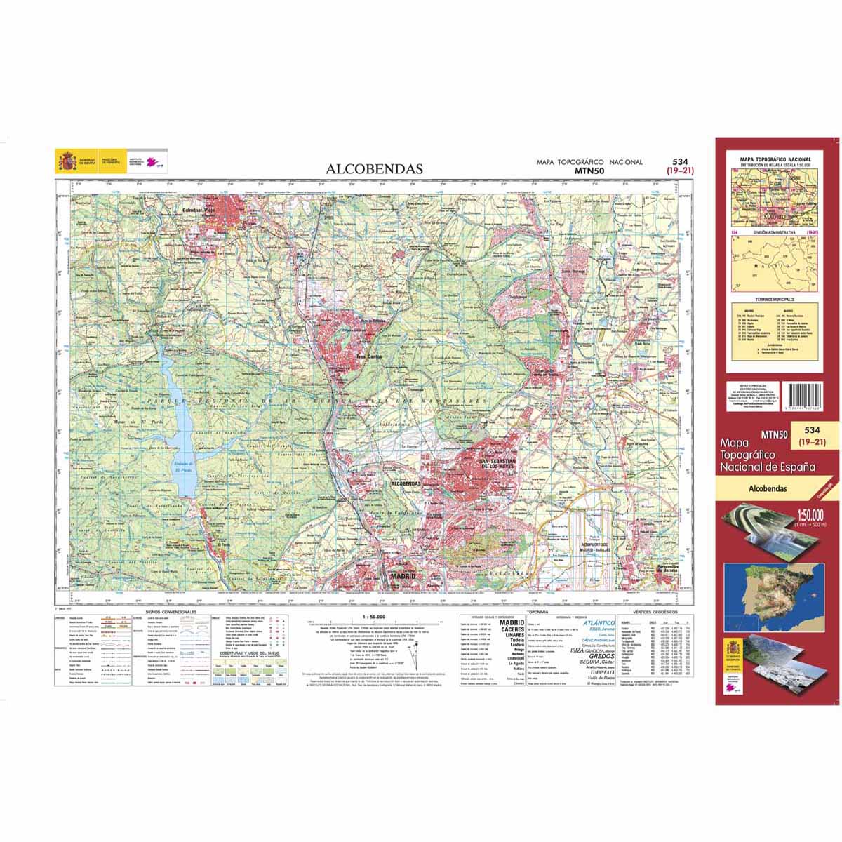 Online bestellen: Topografische kaart 534 MT50 Alcobendas | CNIG - Instituto Geográfico Nacional1