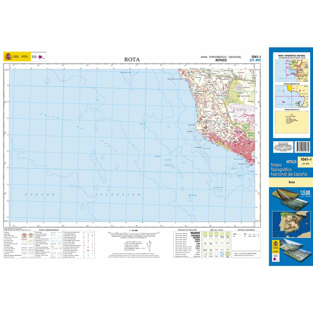 Online bestellen: Topografische kaart 1061-I Rota | CNIG - Instituto Geográfico Nacional1