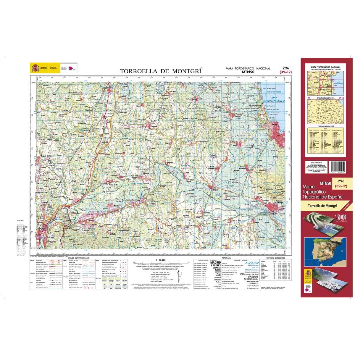 Online bestellen: Topografische kaart 296 MT50 Torroella de Montgrí | CNIG - Instituto Geográfico Nacional1