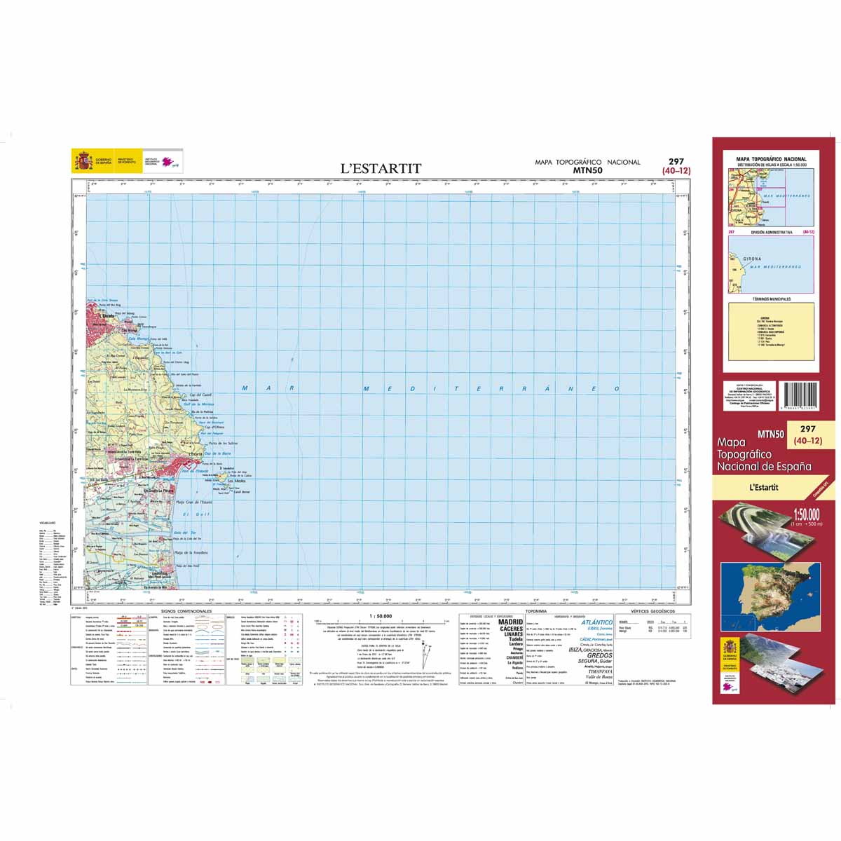 Online bestellen: Topografische kaart 297 MT50 L´Estartit | CNIG - Instituto Geográfico Nacional1