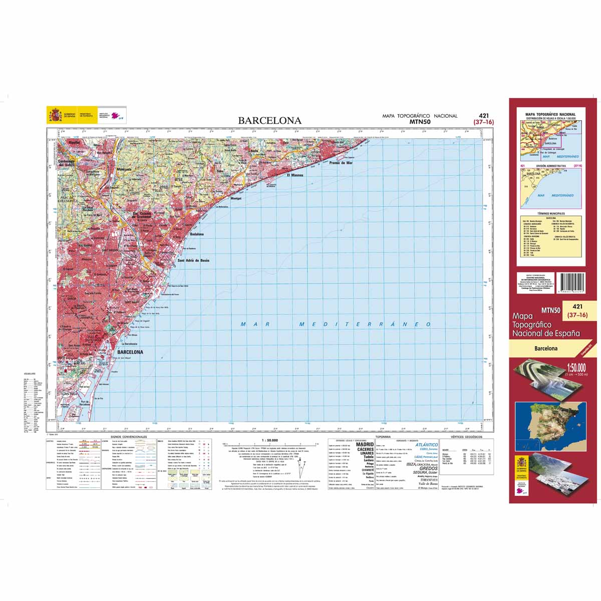 Online bestellen: Topografische kaart 421 MT50 Barcelona | CNIG - Instituto Geográfico Nacional1