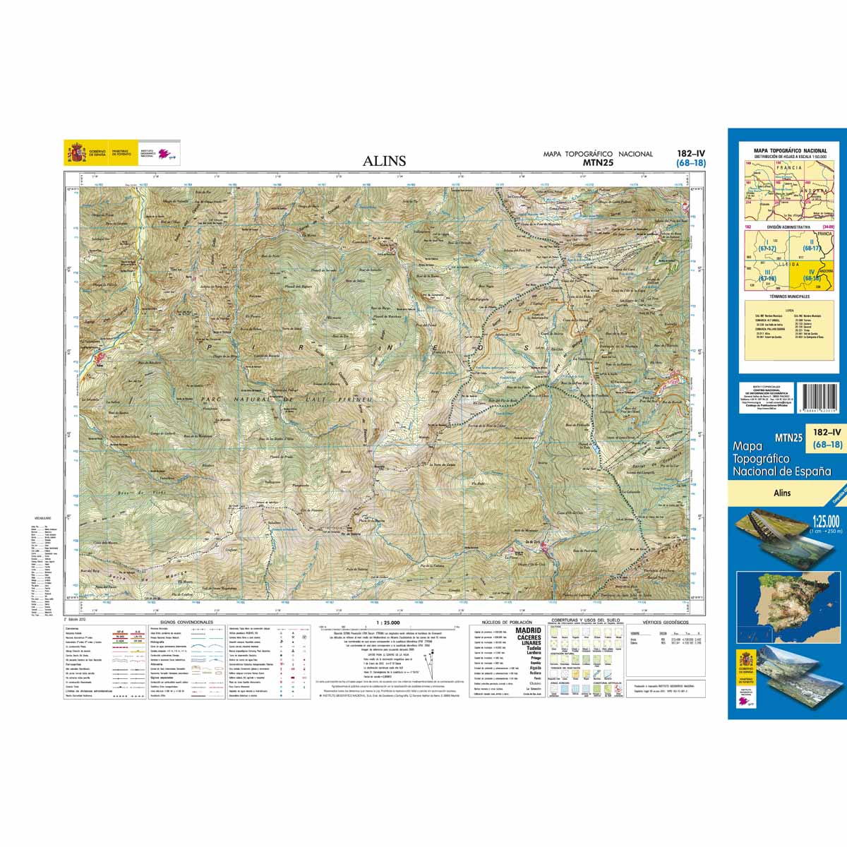 Online bestellen: Topografische kaart 182-IV Alins | CNIG - Instituto Geográfico Nacional1