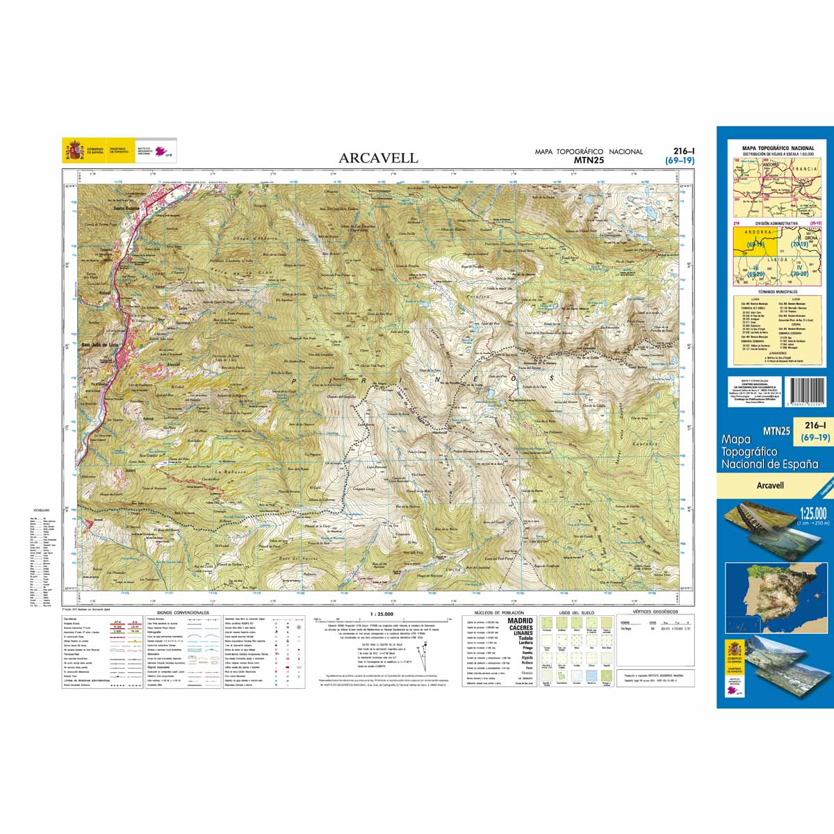 Online bestellen: Topografische kaart 216-I Arcavell | CNIG - Instituto Geográfico Nacional1