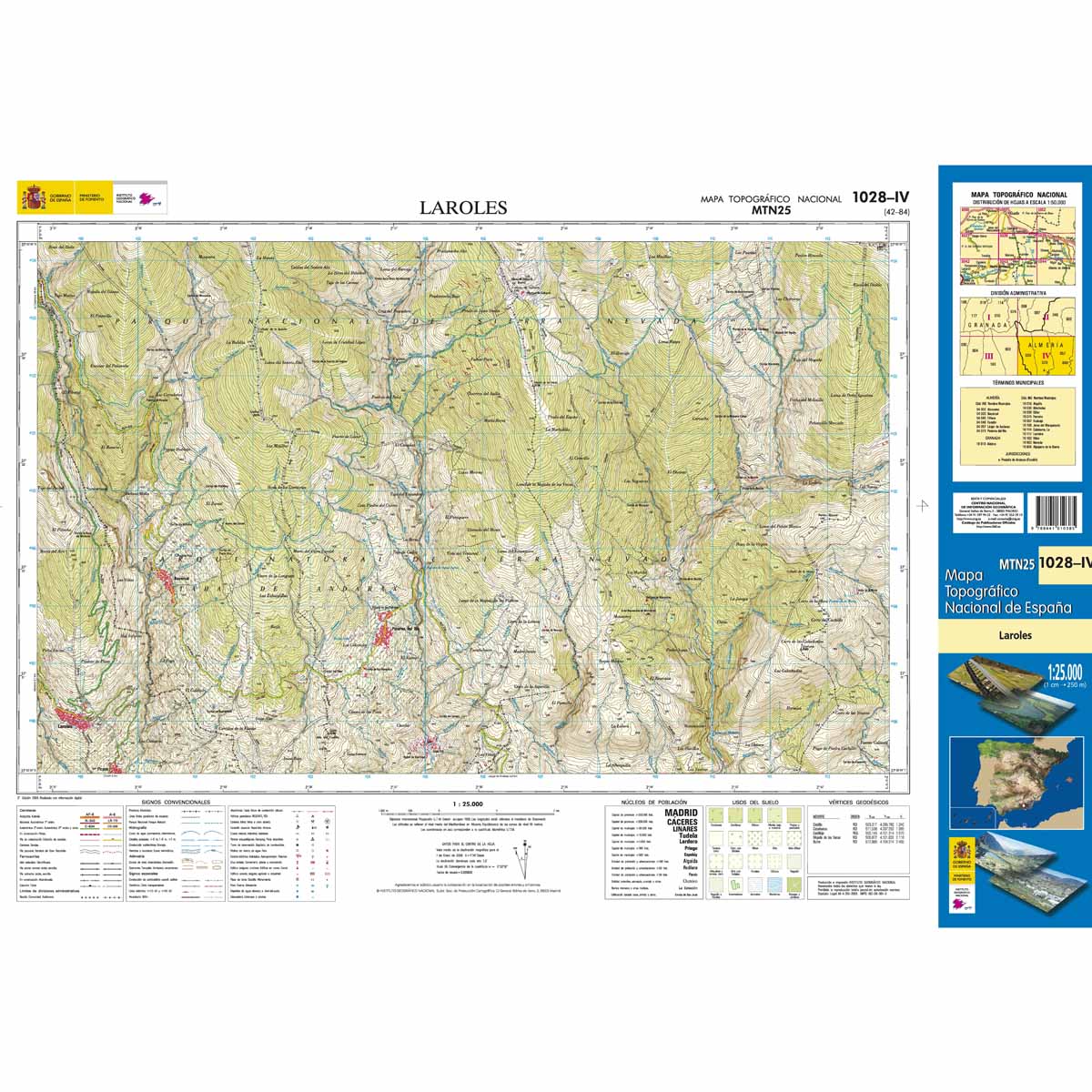 Online bestellen: Topografische kaart 1028-IV Laroles | CNIG - Instituto Geográfico Nacional1