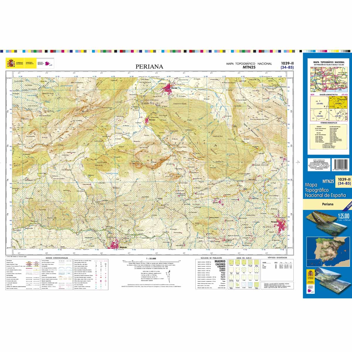 Online bestellen: Topografische kaart 1039-II Periana | CNIG - Instituto Geográfico Nacional1