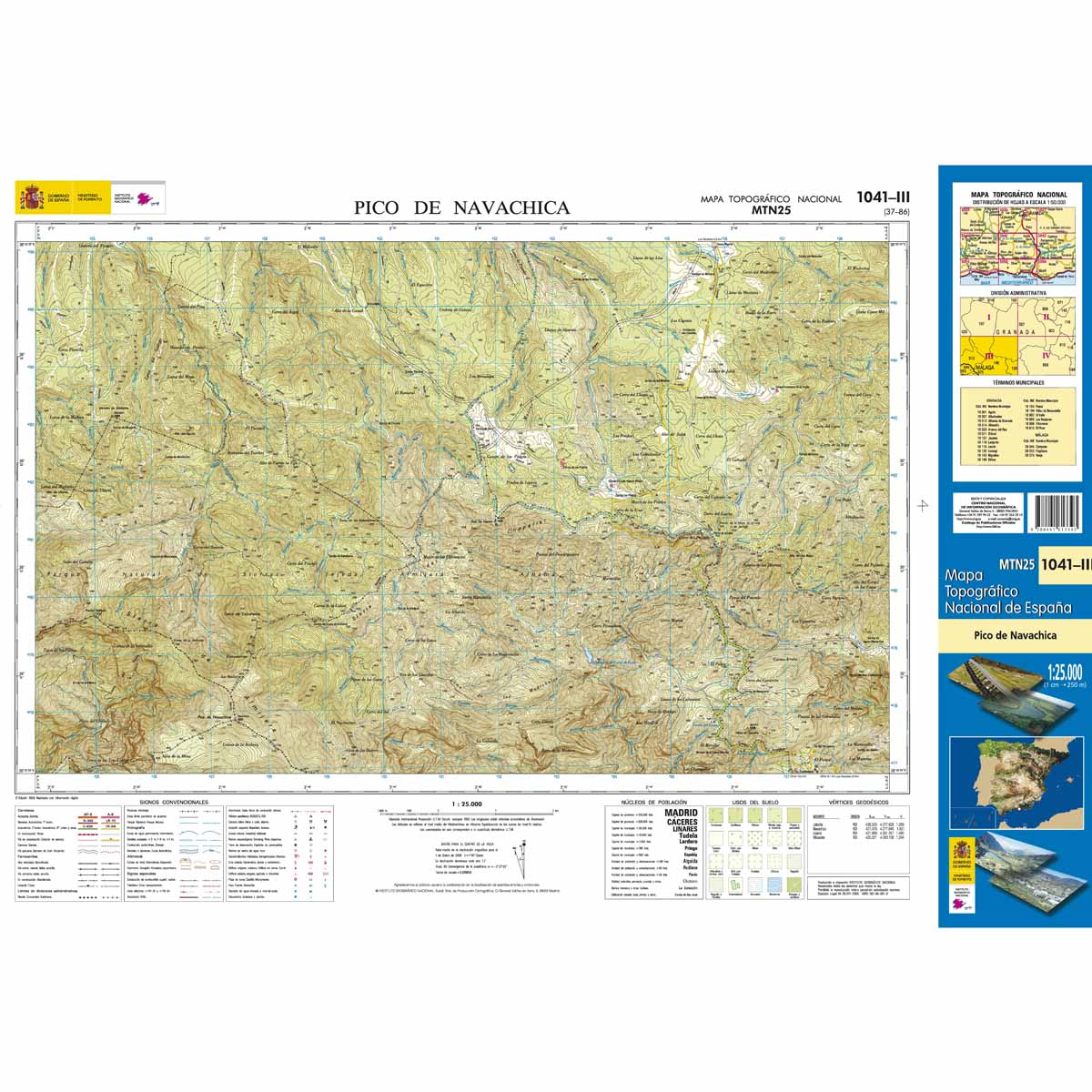 Online bestellen: Topografische kaart 1041-III Pico de Navachica | CNIG - Instituto Geográfico Nacional1