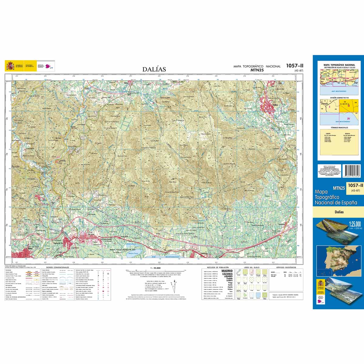 Online bestellen: Topografische kaart 1057-II Dalías | CNIG - Instituto Geográfico Nacional1