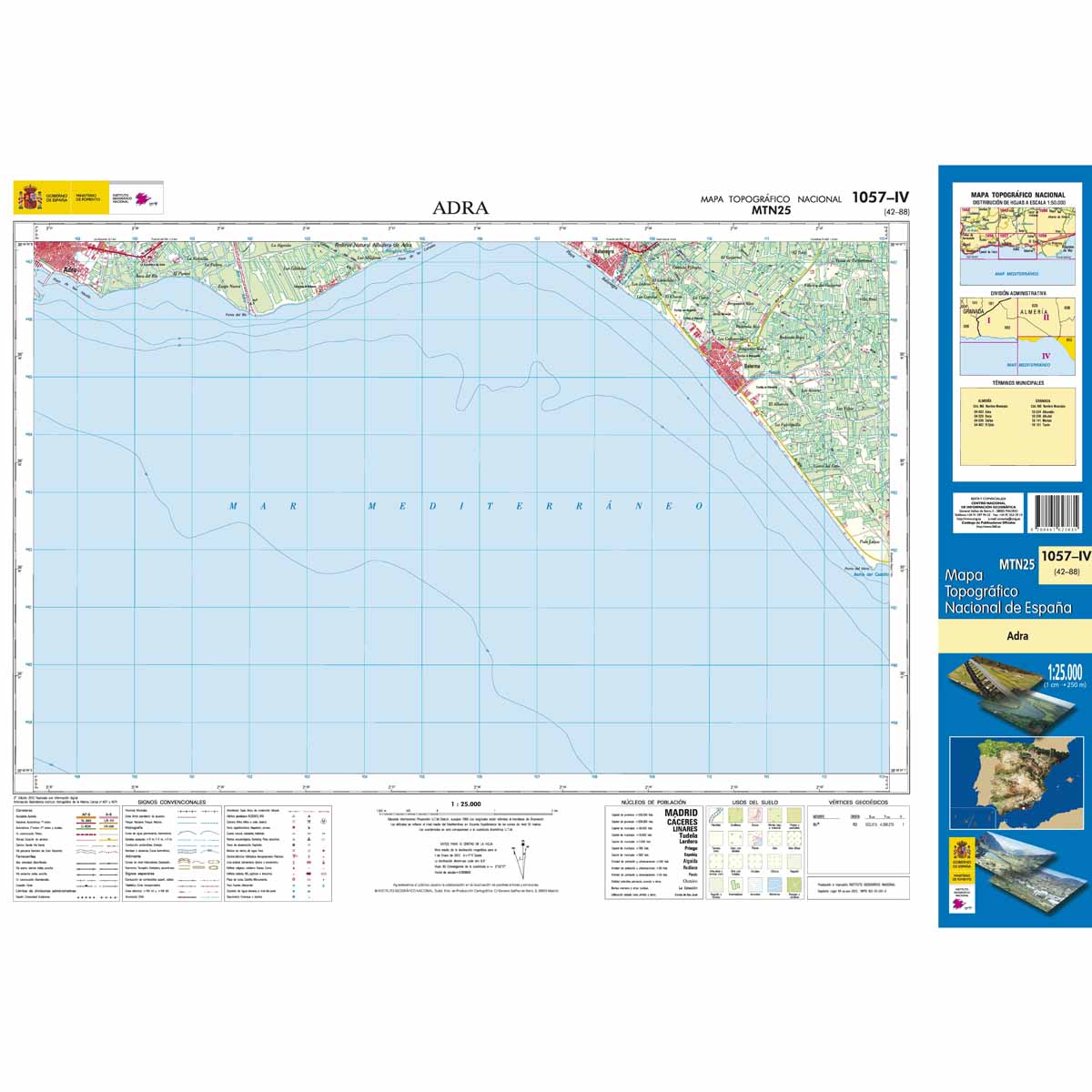 Online bestellen: Topografische kaart 1057-IV Adra | CNIG - Instituto Geográfico Nacional1