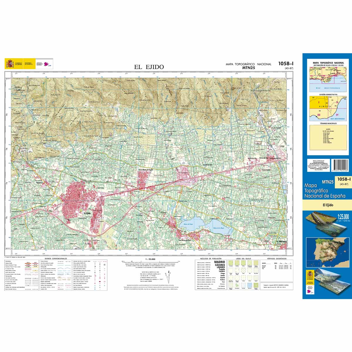 Online bestellen: Topografische kaart 1058-I El Ejido | CNIG - Instituto Geográfico Nacional1