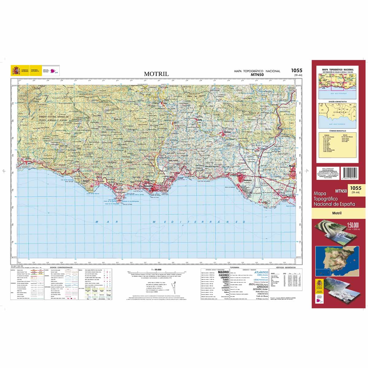 Online bestellen: Topografische kaart 1055 MT50 Motril | CNIG - Instituto Geográfico Nacional1