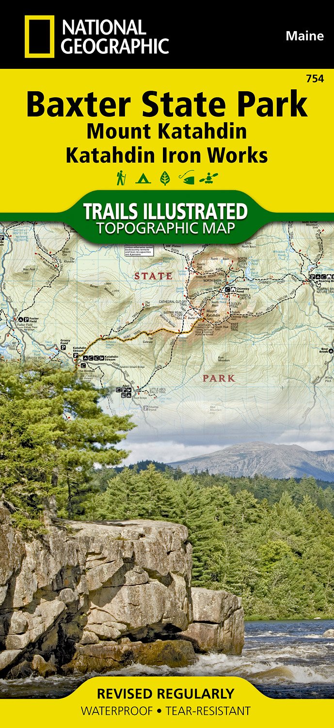 Online bestellen: Wandelkaart 754 Topographic Map Guide Baxter State Park/Mount Katahdin /ME | National Geographic