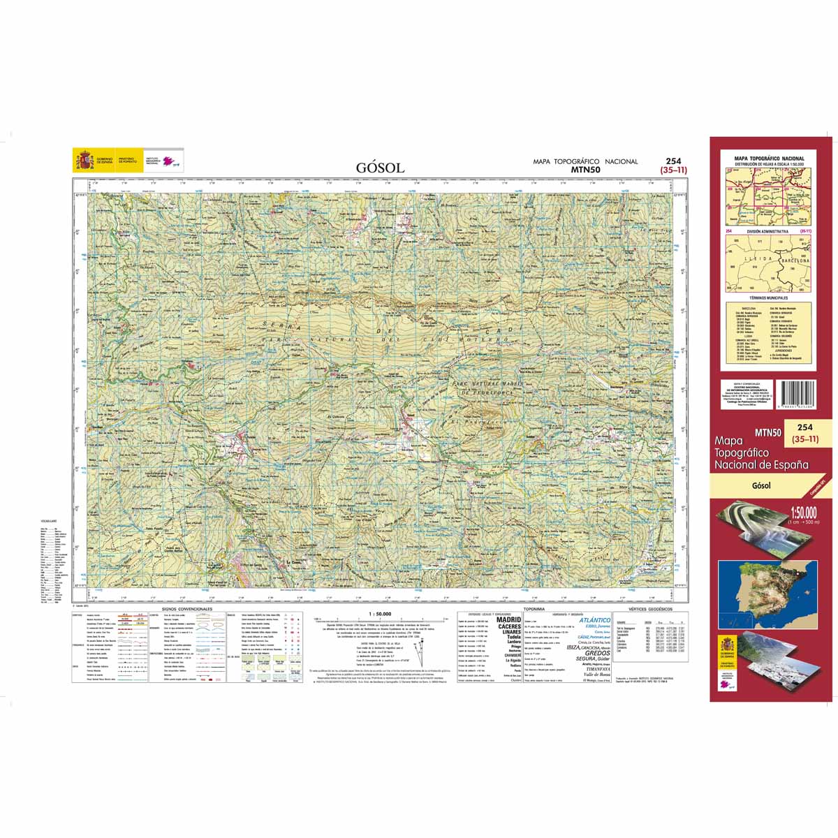 Online bestellen: Topografische kaart 254 MT50 Gósol | CNIG - Instituto Geográfico Nacional1