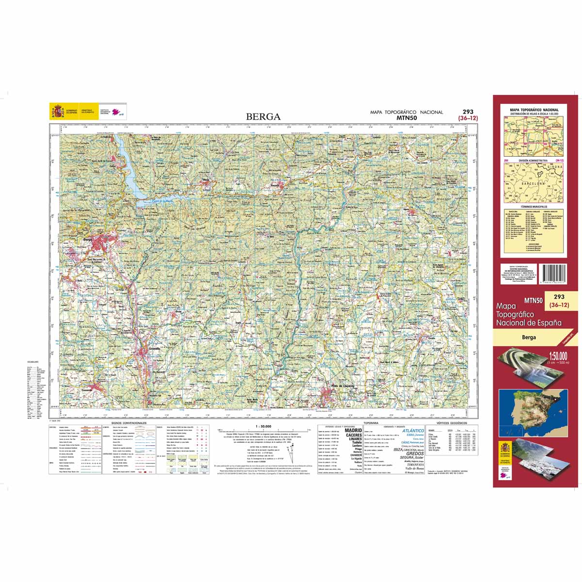 Online bestellen: Topografische kaart 293 MT50 Berga | CNIG - Instituto Geográfico Nacional1