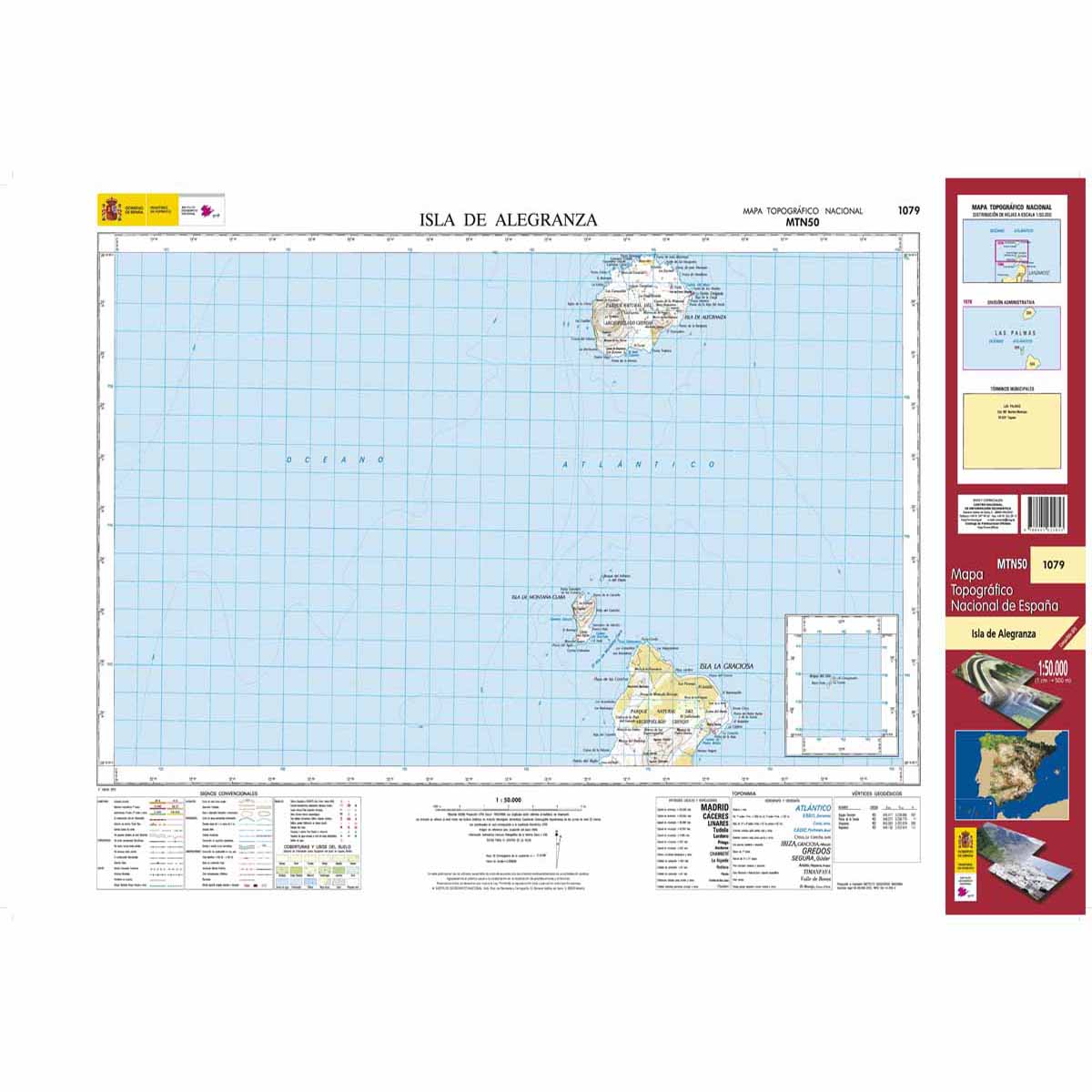 Online bestellen: Topografische kaart 1079 MT50 Isla de Alegranza (Lanzarote) | CNIG - Instituto Geográfico Nacional1