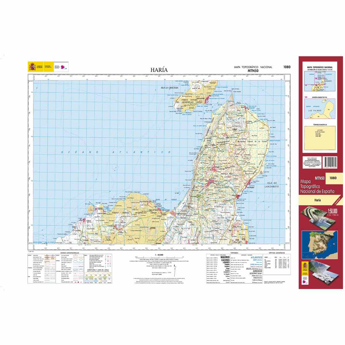 Online bestellen: Topografische kaart 1080 MT50 Haría (Lanzarote) | CNIG - Instituto Geográfico Nacional1