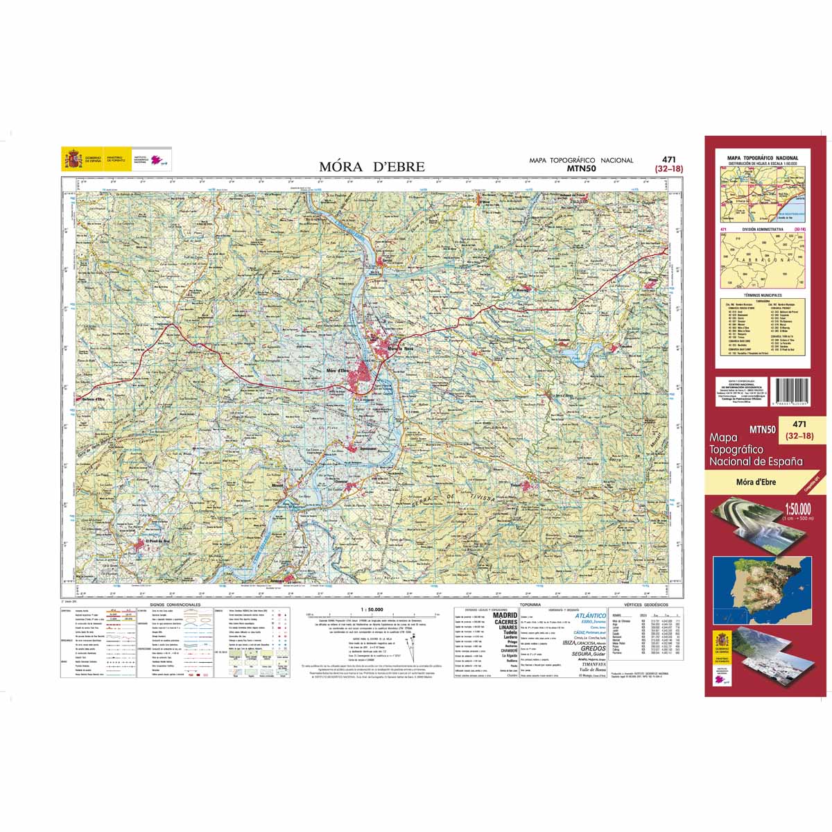 Online bestellen: Topografische kaart 471 MT50 Móra d'Ebre | CNIG - Instituto Geográfico Nacional1