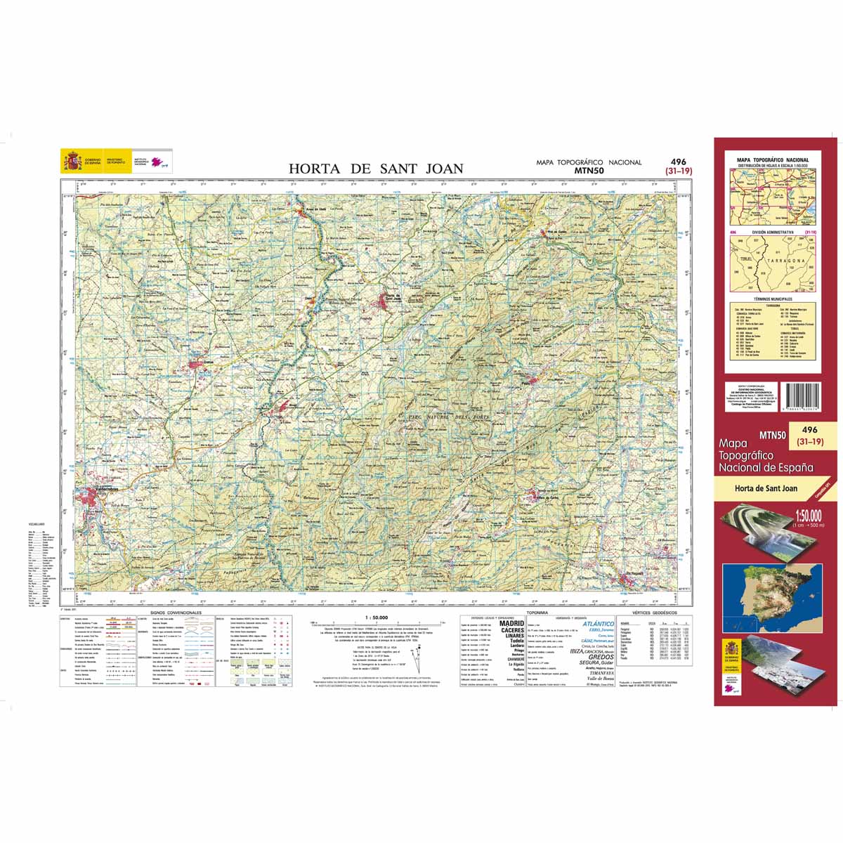 Online bestellen: Topografische kaart 496 MT50 Horta de Sant Joan | CNIG - Instituto Geográfico Nacional1