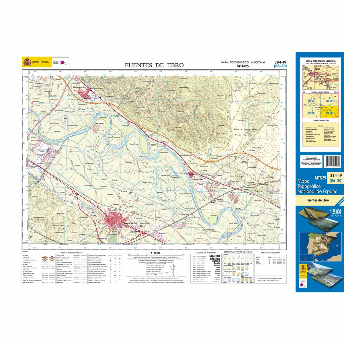 Online bestellen: Topografische kaart 384-IV Fuentes de Ebro | CNIG - Instituto Geográfico Nacional1