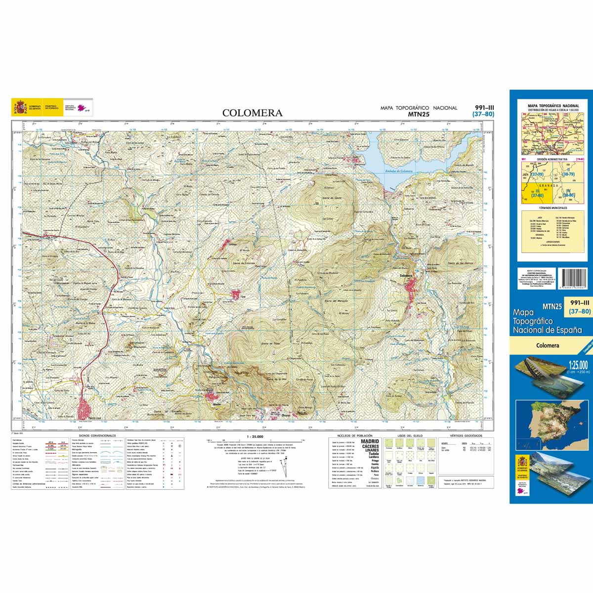 Online bestellen: Topografische kaart 991-III Colomera | CNIG - Instituto Geográfico Nacional1