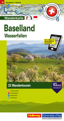 Online bestellen: Wandelkaart 9 Baselland | Hallwag