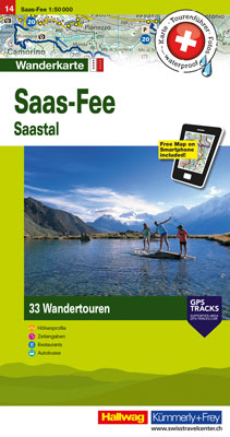 Online bestellen: Wandelkaart 14 Saas-Fee / Saastal | Hallwag