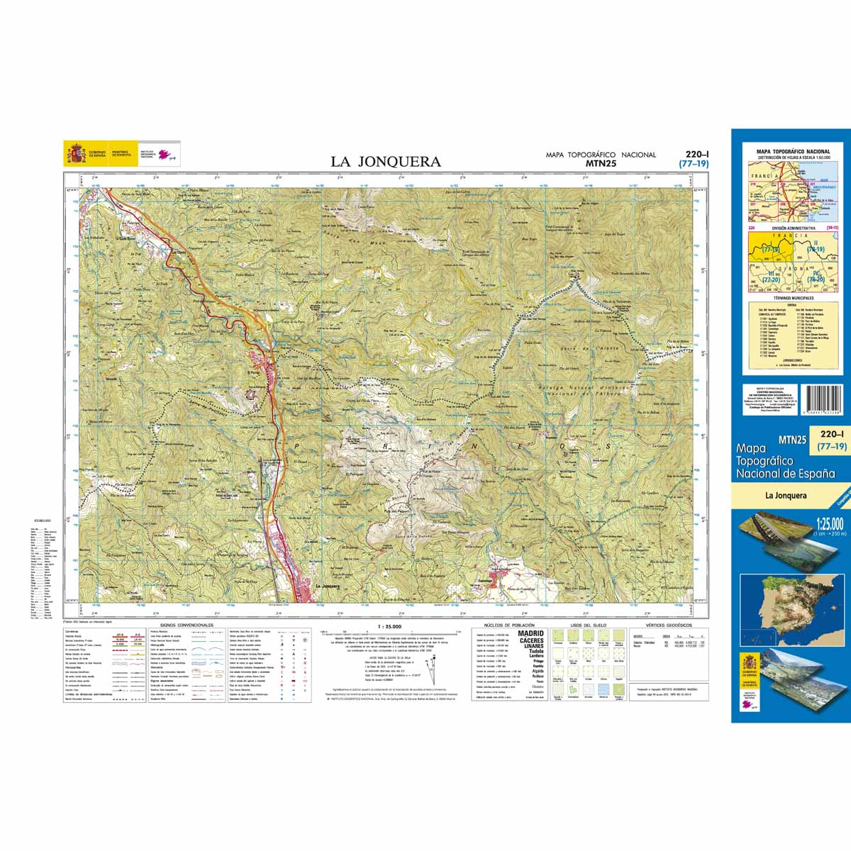 Online bestellen: Topografische kaart 220-I La Jonquera | CNIG - Instituto Geográfico Nacional1