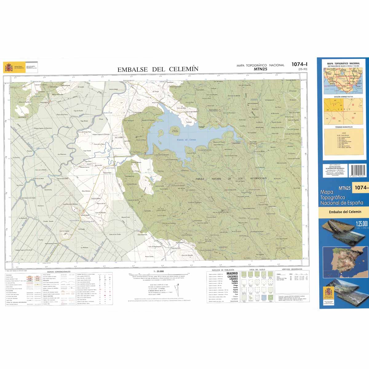 Online bestellen: Topografische kaart 1074-I Embalse del Celemín | CNIG - Instituto Geográfico Nacional1