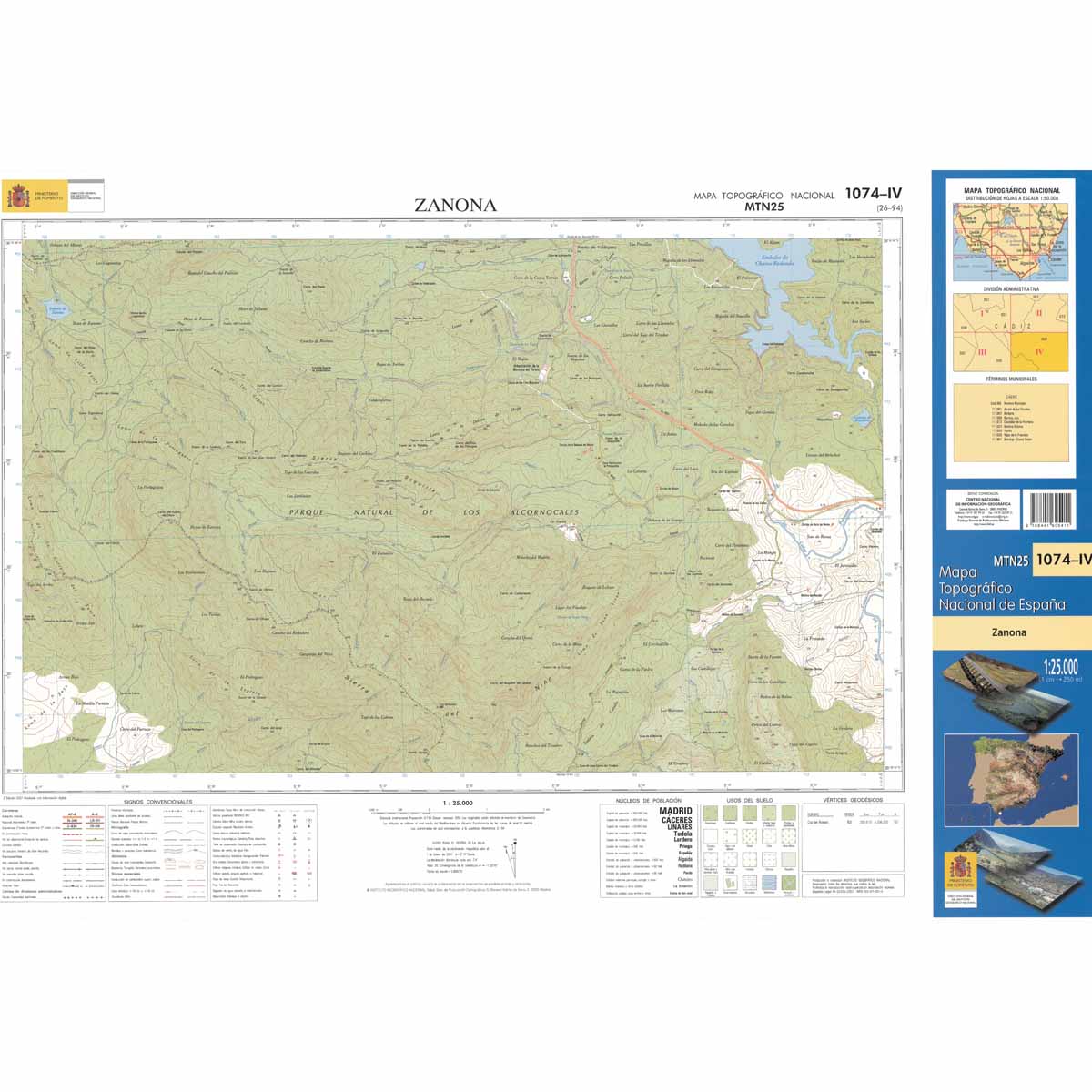 Online bestellen: Topografische kaart 1074-IV Zanona | CNIG - Instituto Geográfico Nacional1