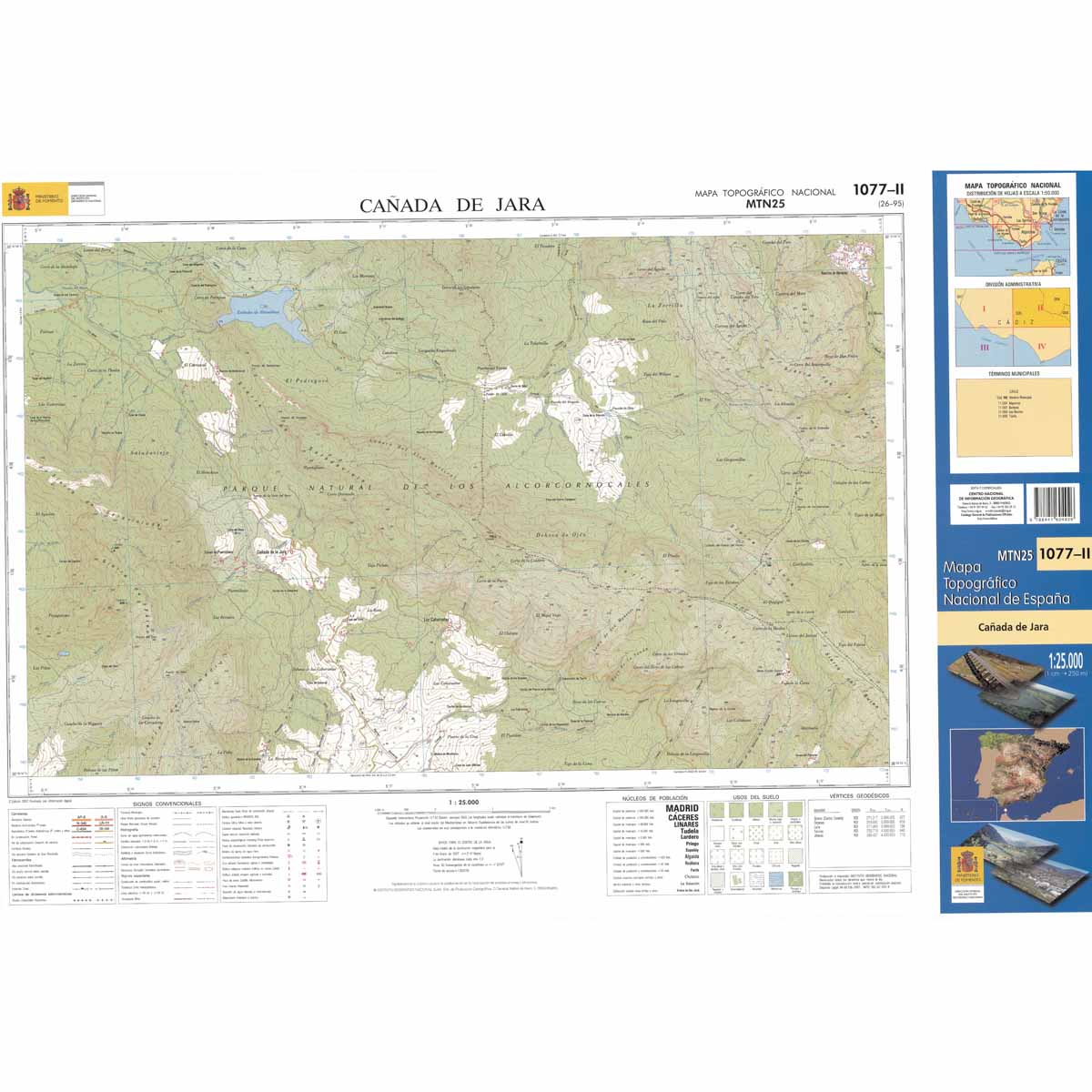 Online bestellen: Topografische kaart 1077-II Cañada de Jara | CNIG - Instituto Geográfico Nacional1