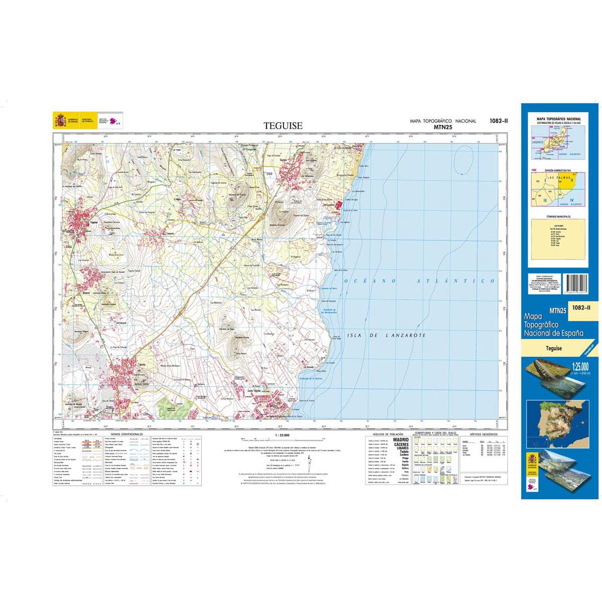 Online bestellen: Topografische kaart 1082-II Teguise (Lanzarote) | CNIG - Instituto Geográfico Nacional1