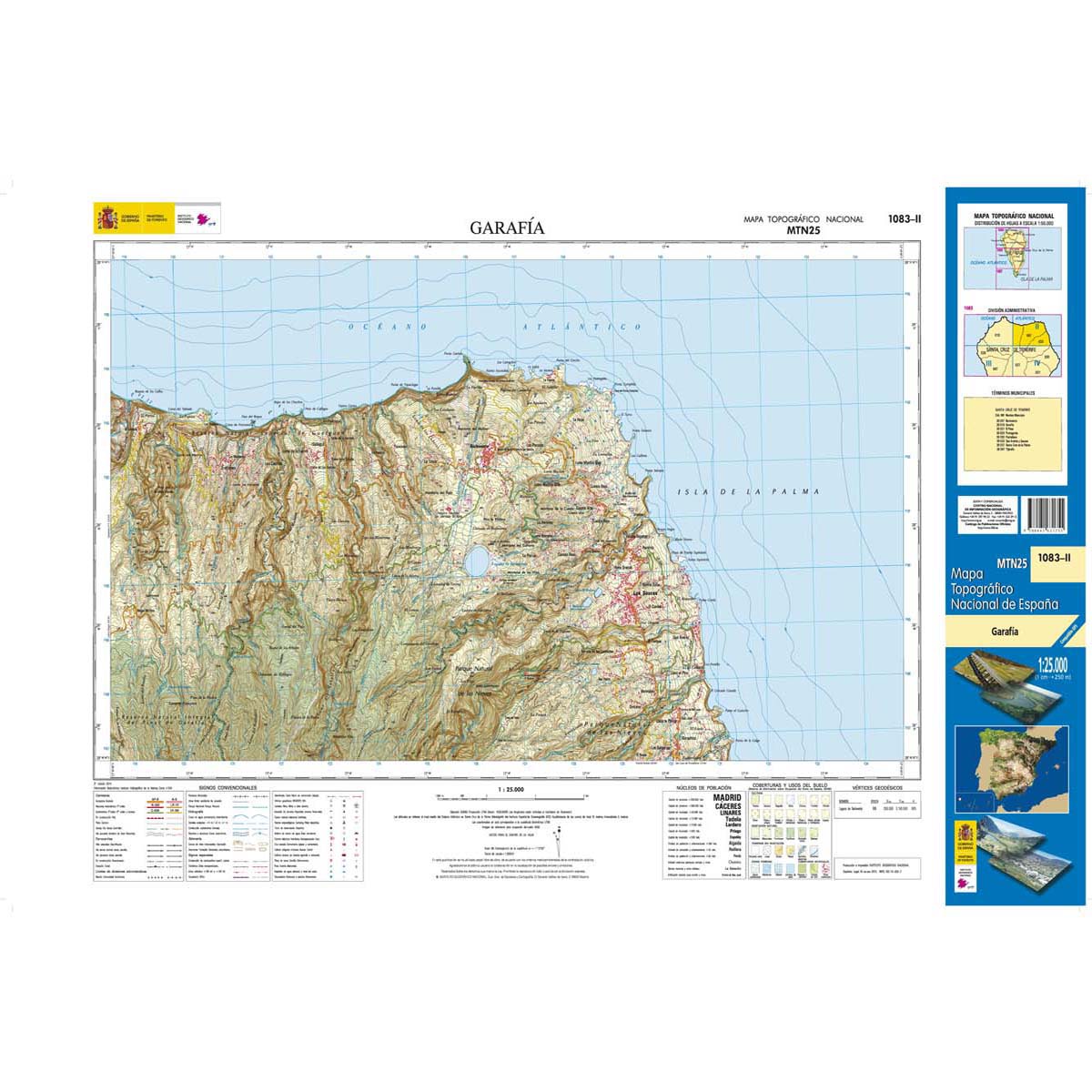 Online bestellen: Topografische kaart 1083-II Garafía (La Palma) | CNIG - Instituto Geográfico Nacional1